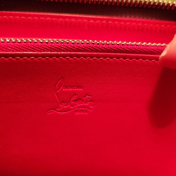 Christian Louboutin Pannetone purple gold metallic stud zip wallet - Picture 14 of 16